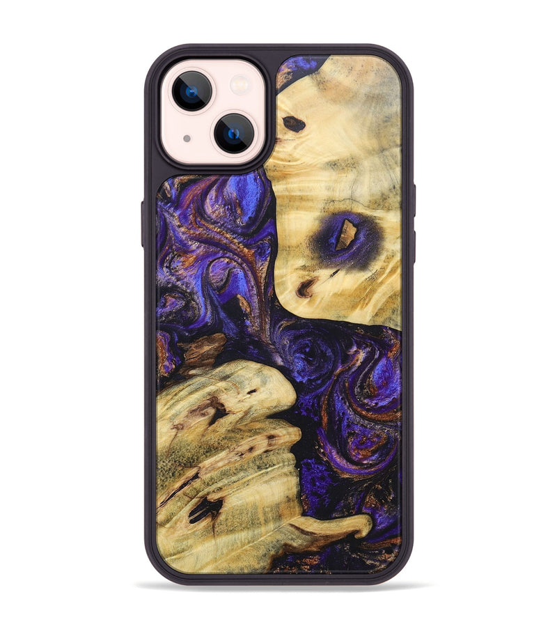 iPhone 14 Plus Wood+Resin Phone Case - Thomas (Purple, 696961)