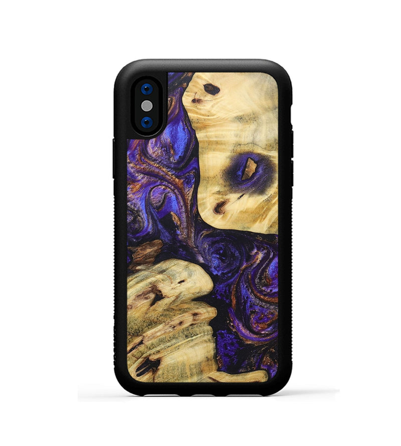 iPhone Xs Wood+Resin Phone Case - Thomas (Purple, 696961)