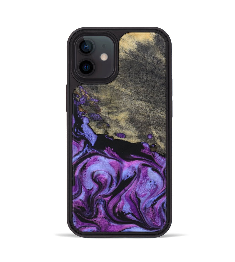 iPhone 12 Wood+Resin Phone Case - Malakai (Purple, 696999)