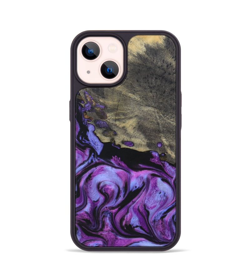 iPhone 14 Wood+Resin Phone Case - Malakai (Purple, 696999)