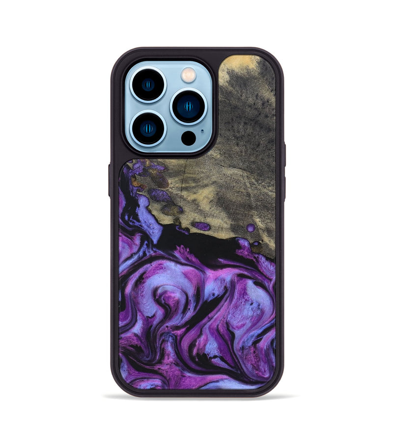 iPhone 14 Pro Wood+Resin Phone Case - Malakai (Purple, 696999)