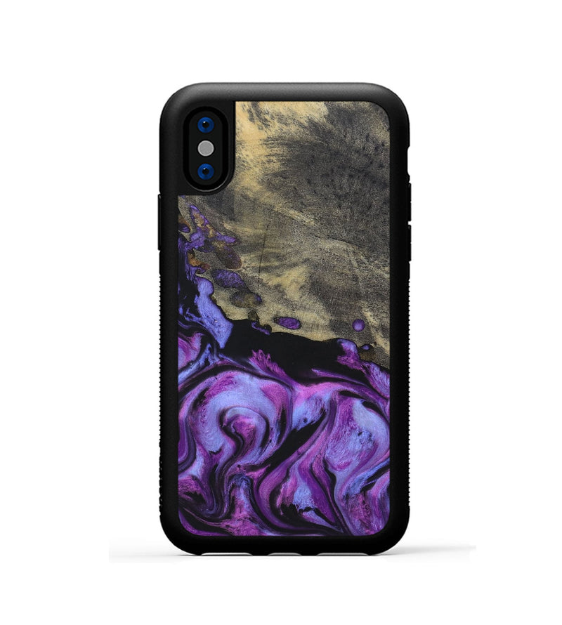 iPhone Xs Wood+Resin Phone Case - Malakai (Purple, 696999)
