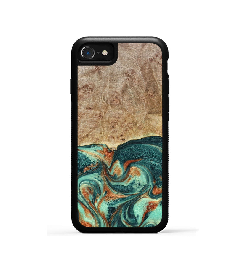 iPhone SE Wood+Resin Phone Case - Miguel (Green, 697003)