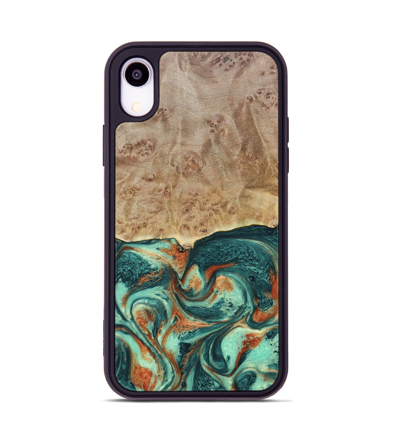 iPhone Xr Wood+Resin Phone Case - Miguel (Green, 697003)