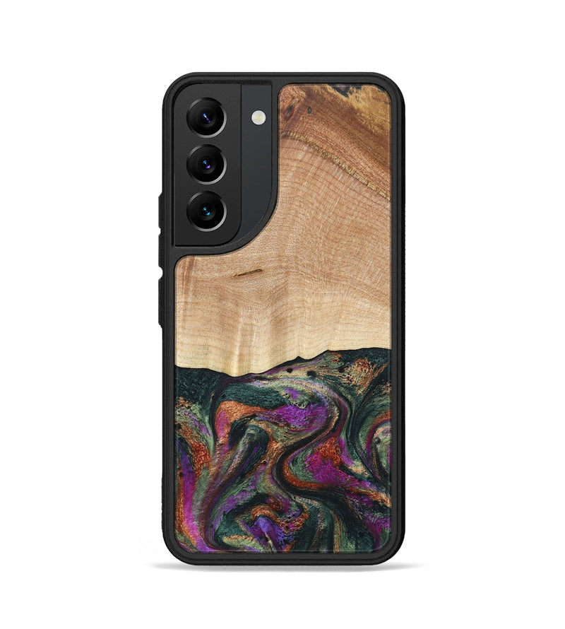Galaxy S22 Wood+Resin Phone Case - Hailee (Green, 697010)