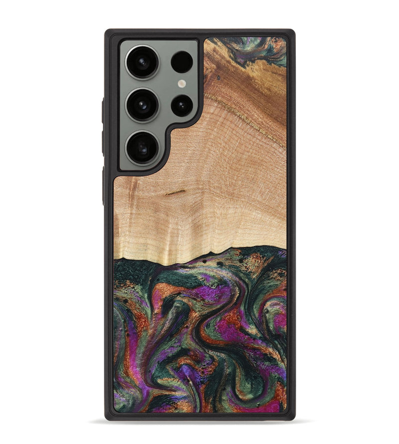 Galaxy S23 Ultra Wood+Resin Phone Case - Hailee (Green, 697010)