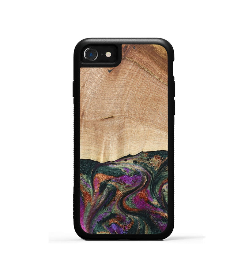 iPhone SE Wood+Resin Phone Case - Hailee (Green, 697010)