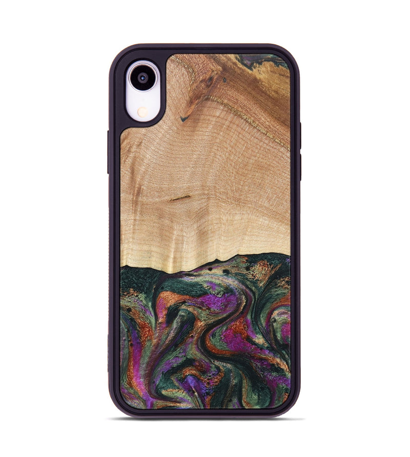 iPhone Xr Wood+Resin Phone Case - Hailee (Green, 697010)