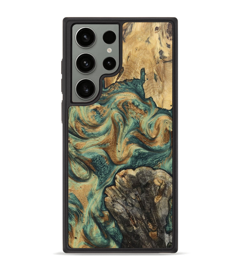 Galaxy S23 Ultra Wood+Resin Phone Case - Walker (Green, 697012)