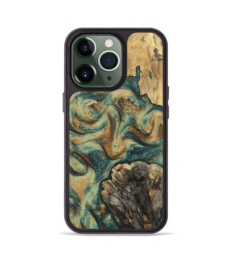 iPhone 13 Pro Wood+Resin Phone Case - Walker (Green, 697012)