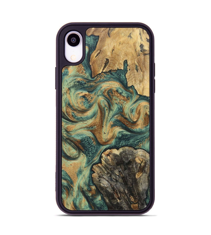 iPhone Xr Wood+Resin Phone Case - Walker (Green, 697012)