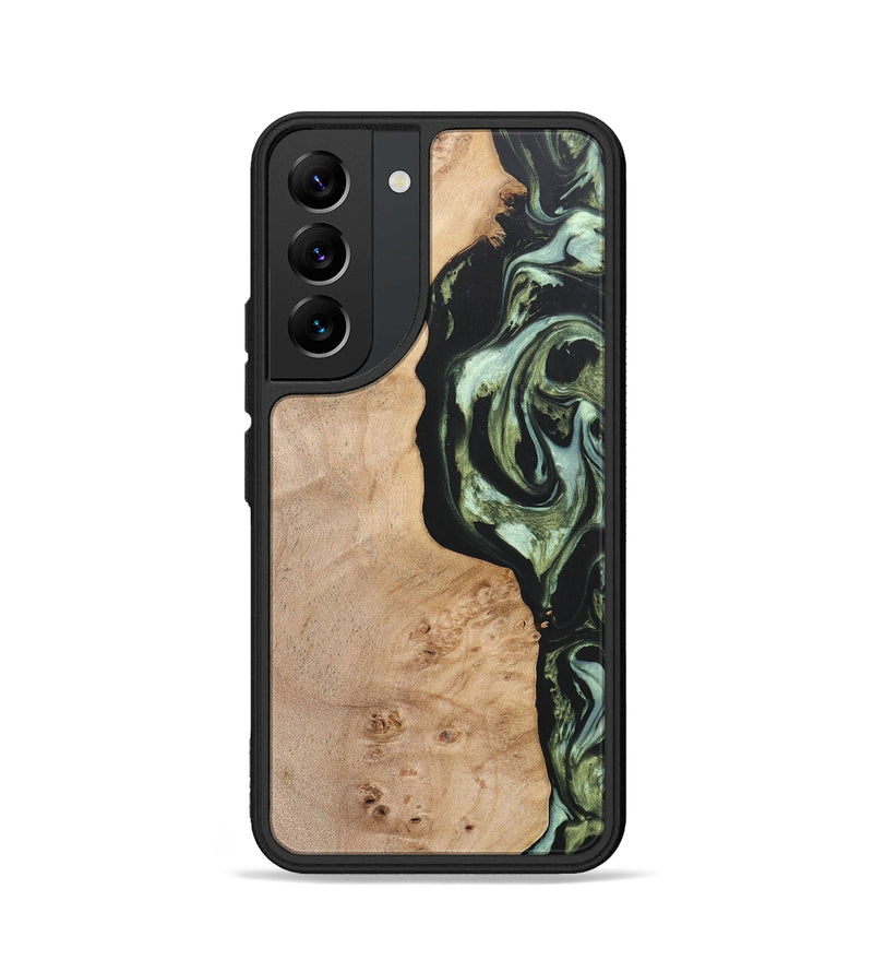 Galaxy S22 Wood+Resin Phone Case - Barbara (Green, 697015)