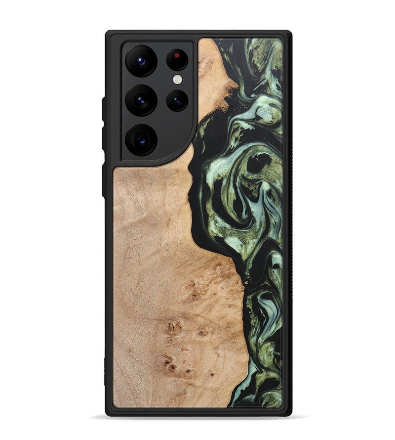 Galaxy S22 Ultra Wood+Resin Phone Case - Barbara (Green, 697015)