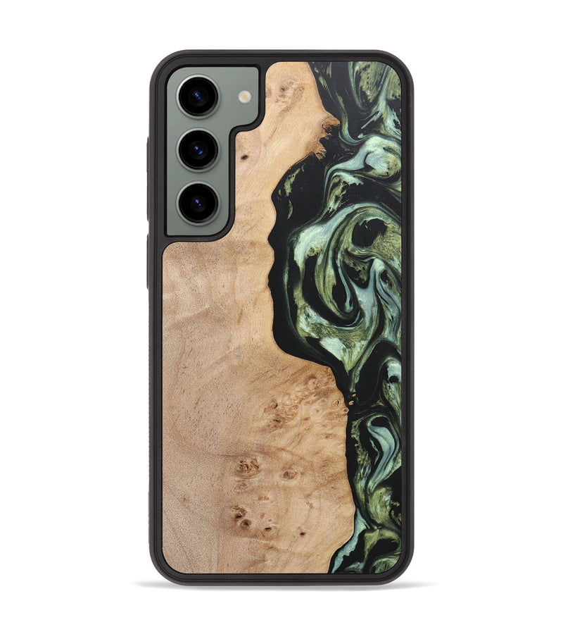 Galaxy S23 Plus Wood+Resin Phone Case - Barbara (Green, 697015)