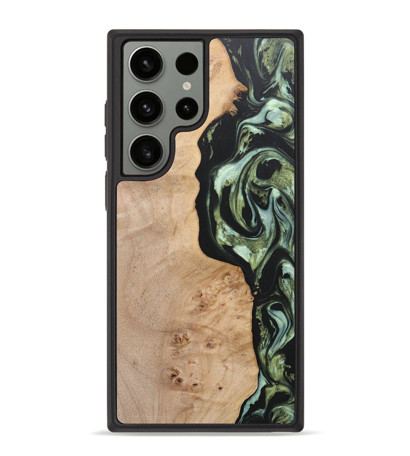 Galaxy S23 Ultra Wood+Resin Phone Case - Barbara (Green, 697015)