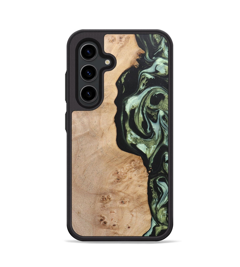 Galaxy S24 Wood+Resin Phone Case - Barbara (Green, 697015)
