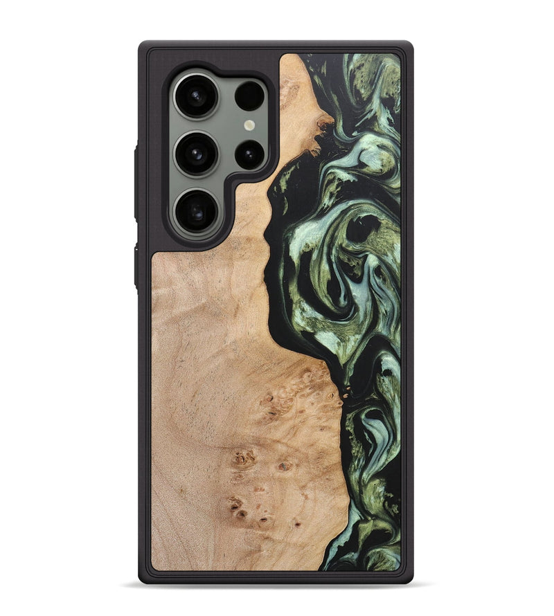 Galaxy S24 Ultra Wood+Resin Phone Case - Barbara (Green, 697015)