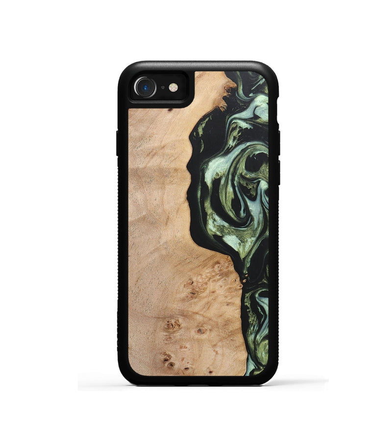 iPhone SE Wood+Resin Phone Case - Barbara (Green, 697015)