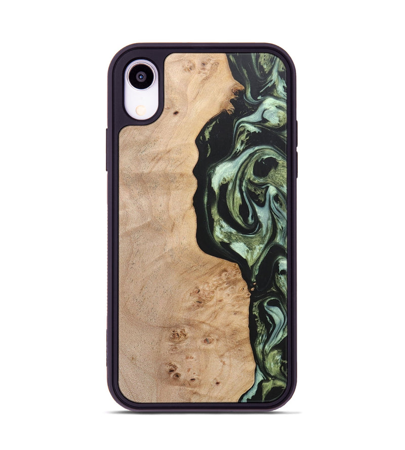 iPhone Xr Wood+Resin Phone Case - Barbara (Green, 697015)