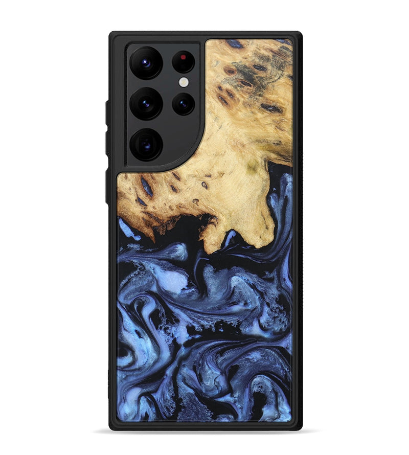 Galaxy S22 Ultra Wood+Resin Phone Case - Joanna (Blue, 697023)