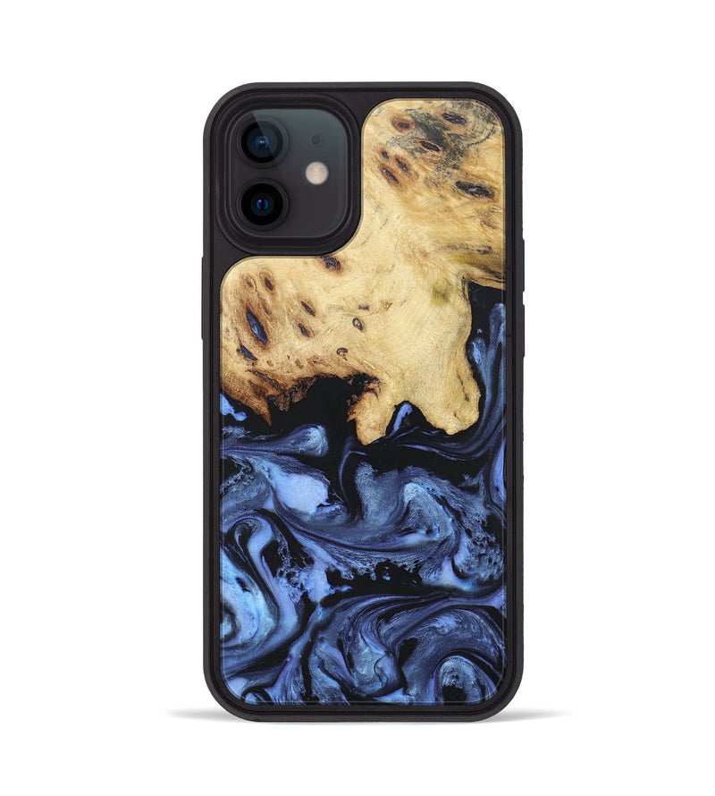 iPhone 12 Wood+Resin Phone Case - Joanna (Blue, 697023)