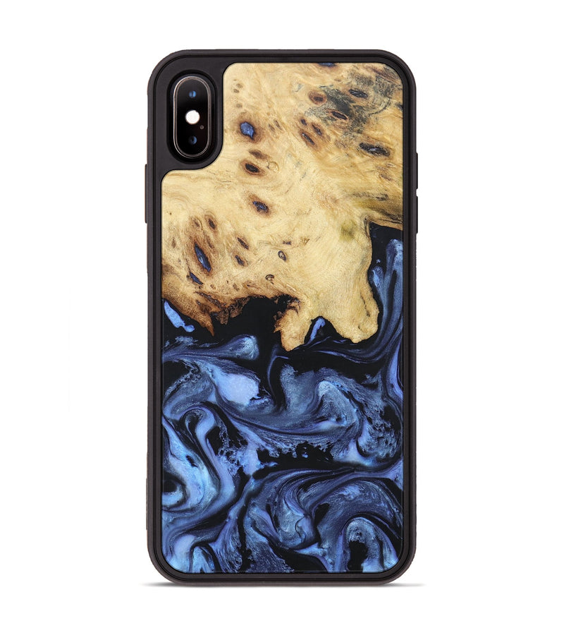 iPhone Xs Max Wood+Resin Phone Case - Joanna (Blue, 697023)