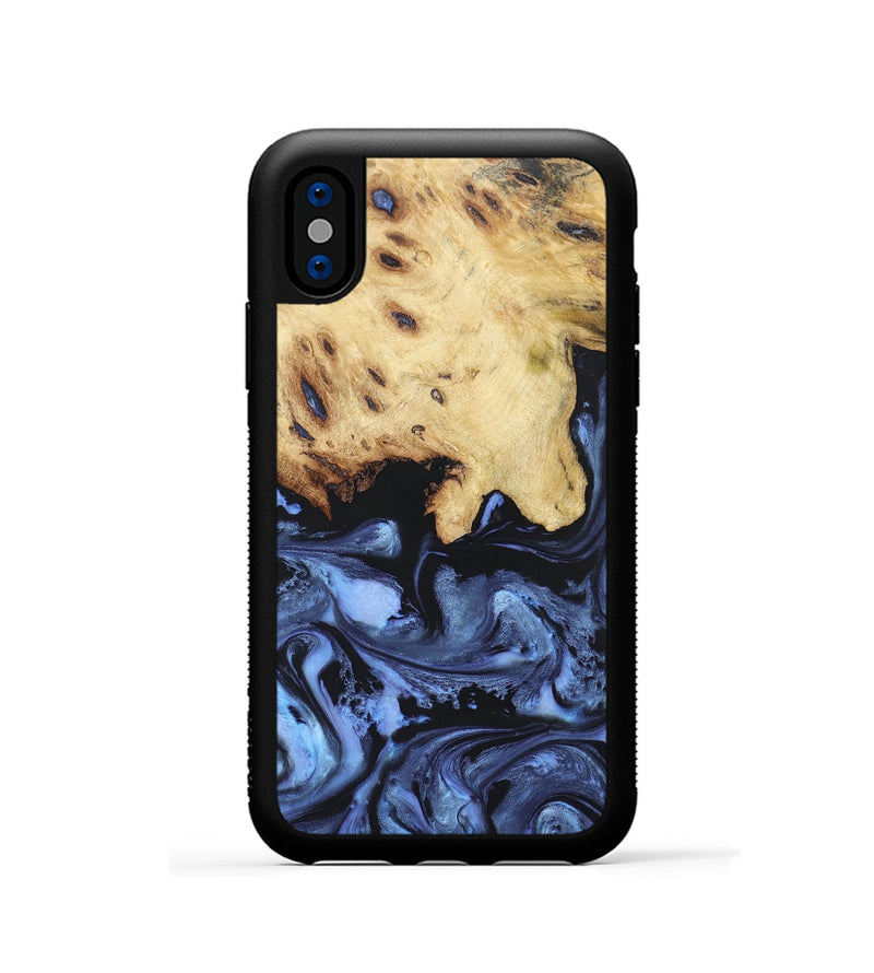 iPhone Xs Wood+Resin Phone Case - Joanna (Blue, 697023)