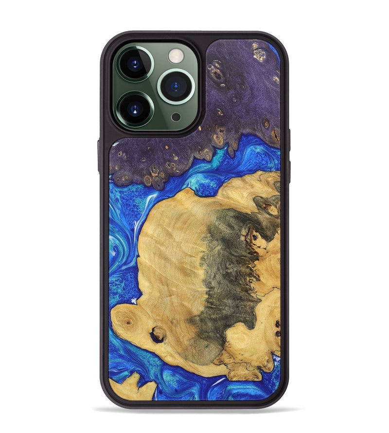 iPhone 13 Pro Max Wood+Resin Phone Case - Robbie (Mosaic, 697030)
