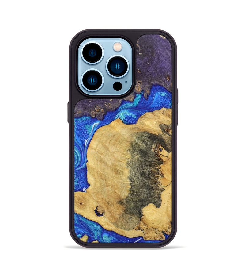 iPhone 14 Pro Wood+Resin Phone Case - Robbie (Mosaic, 697030)