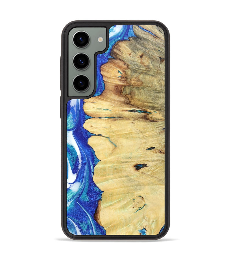 Galaxy S23 Plus Wood+Resin Phone Case - Marguerite (Blue, 697032)