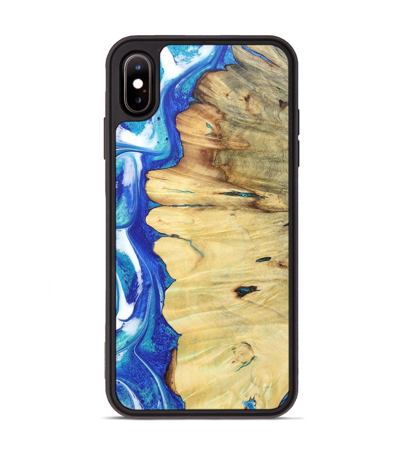 iPhone Xs Max Wood+Resin Phone Case - Marguerite (Blue, 697032)