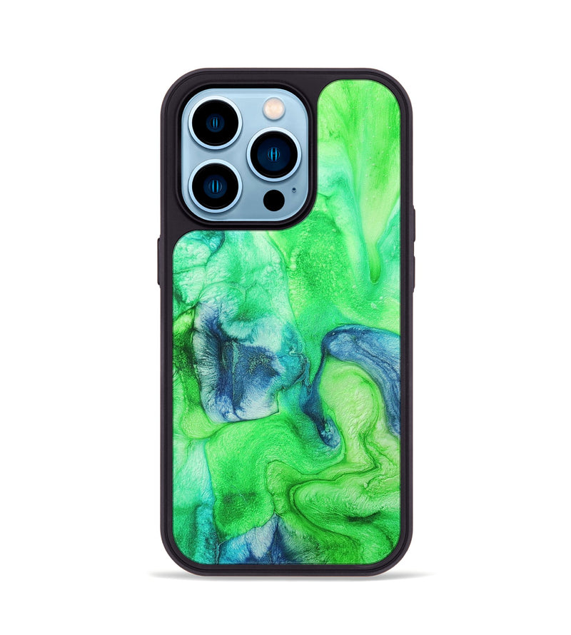 iPhone 14 Pro Wood+Resin Phone Case - Cecelia (Watercolor, 697042)