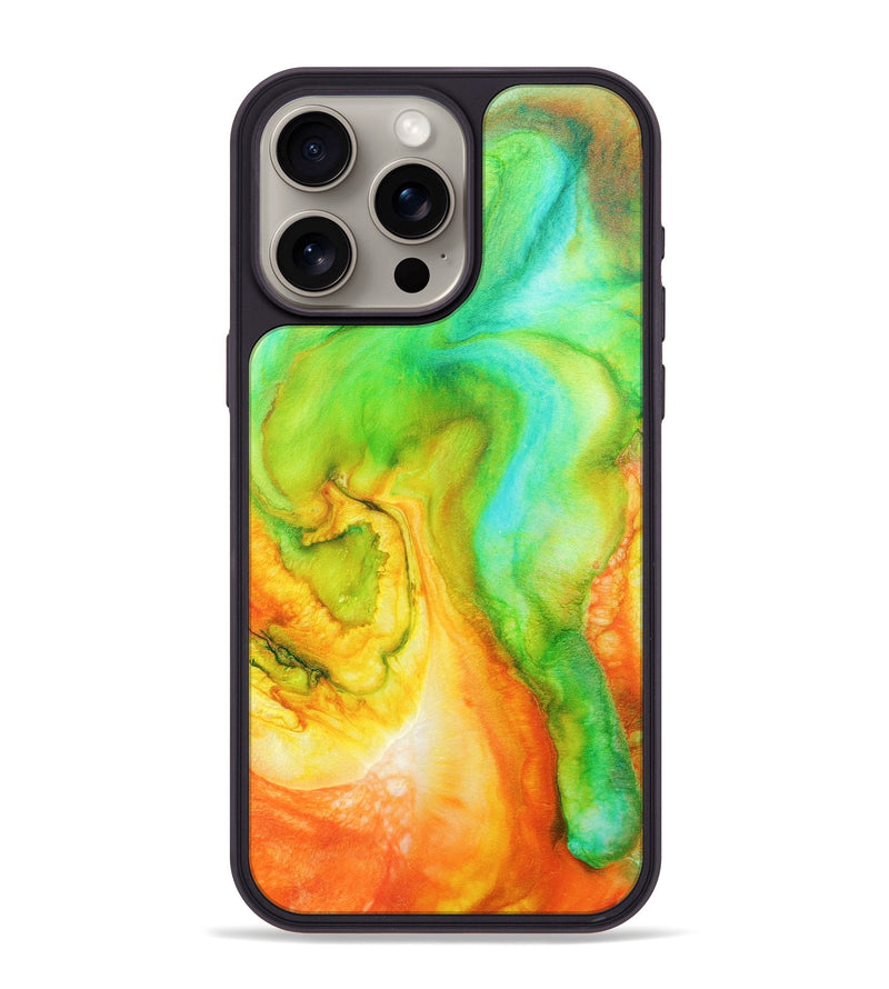 iPhone 15 Pro Max Wood+Resin Phone Case - Karen (Watercolor, 697043)