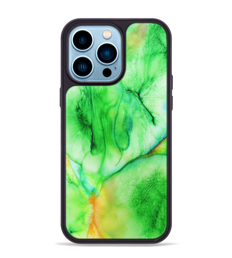iPhone 14 Pro Max Wood+Resin Phone Case - Damon (Watercolor, 697045)