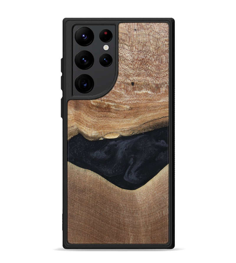 Galaxy S22 Ultra Wood+Resin Phone Case - Lyric (Pure Black, 697055)
