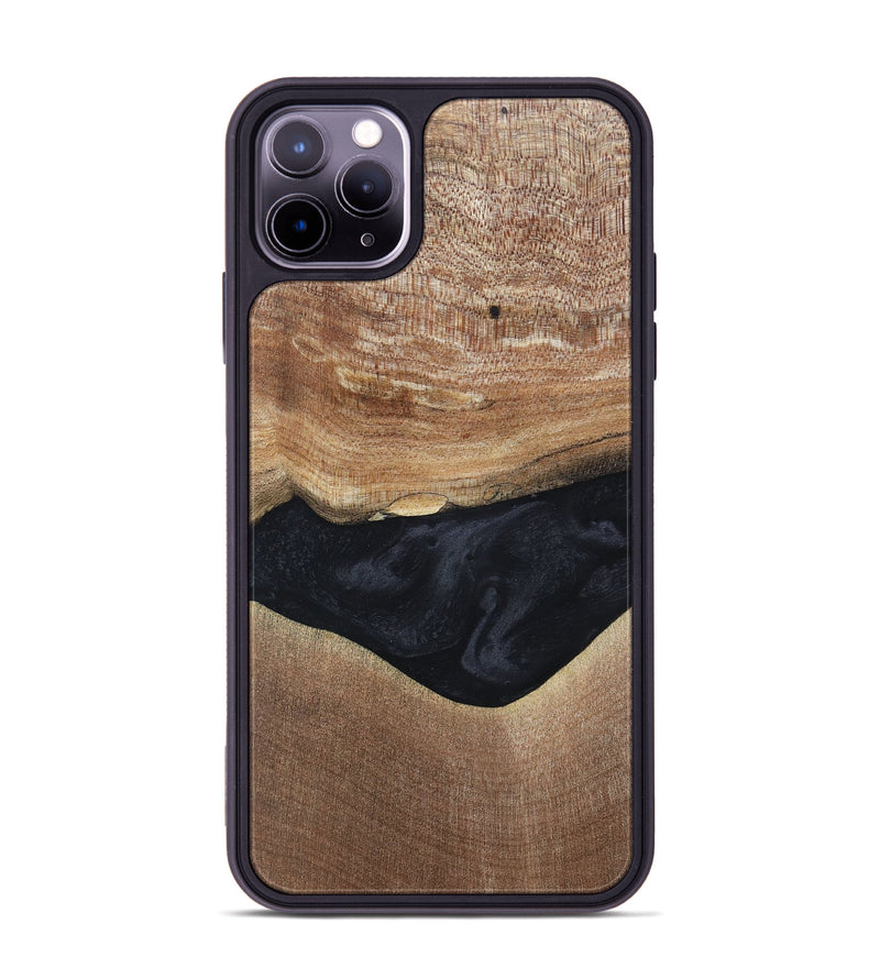 iPhone 11 Pro Max Wood+Resin Phone Case - Lyric (Pure Black, 697055)