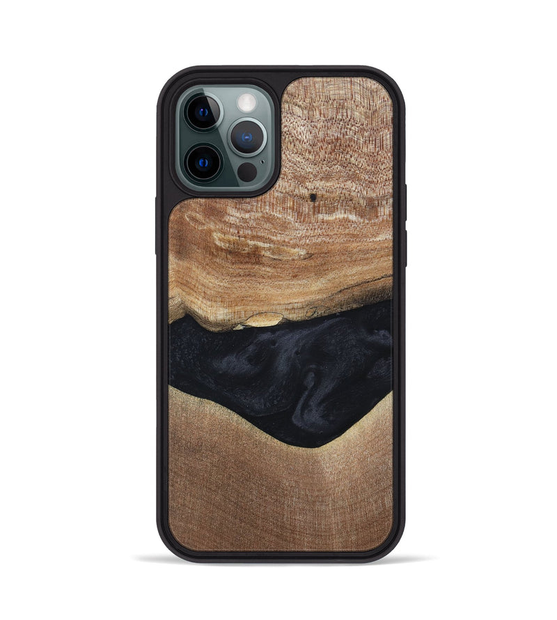 iPhone 12 Pro Wood+Resin Phone Case - Lyric (Pure Black, 697055)