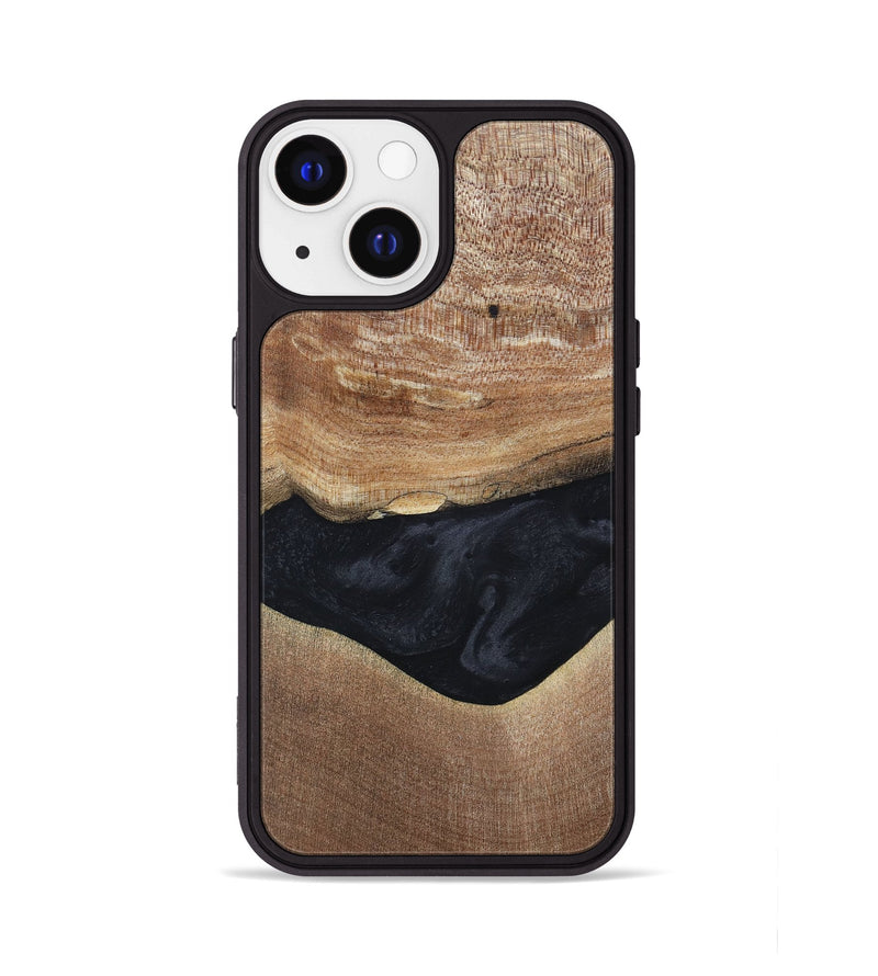 iPhone 13 Wood+Resin Phone Case - Lyric (Pure Black, 697055)