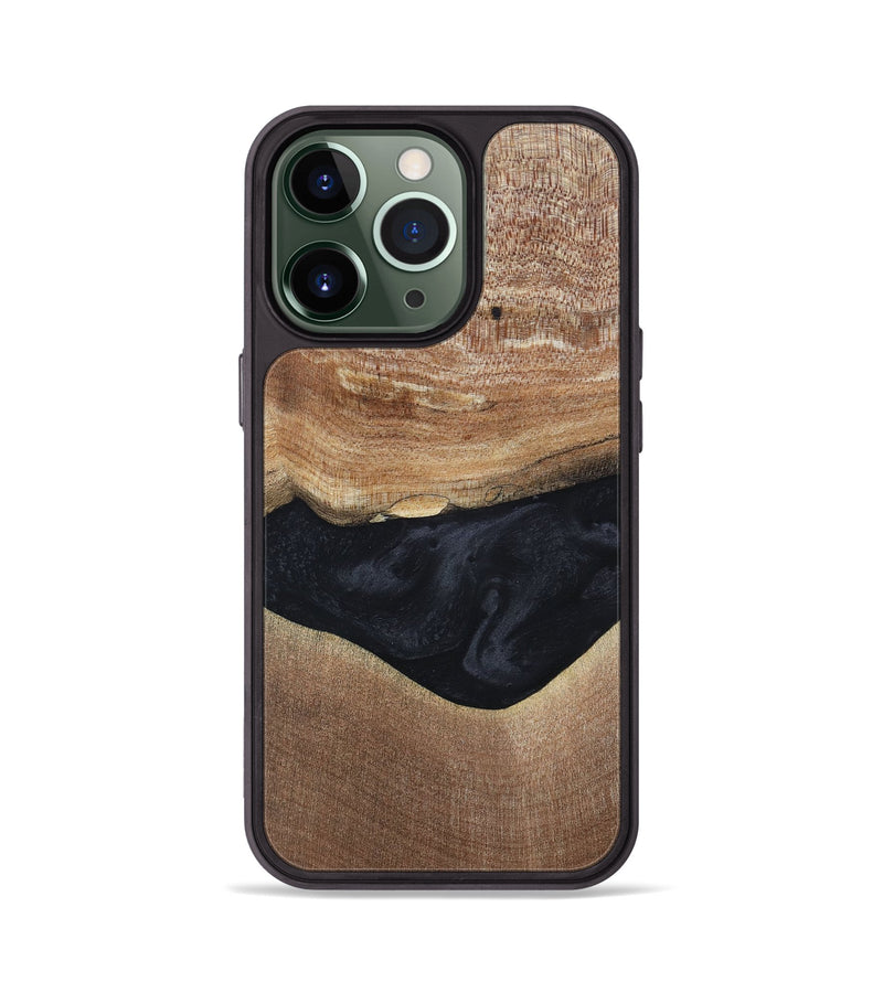 iPhone 13 Pro Wood+Resin Phone Case - Lyric (Pure Black, 697055)