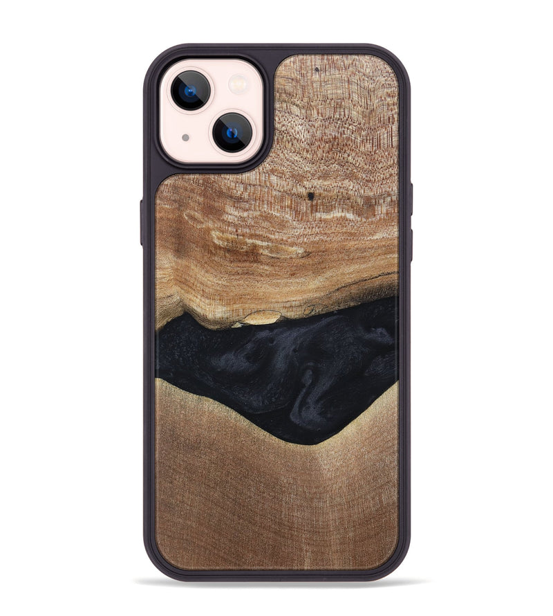 iPhone 14 Plus Wood+Resin Phone Case - Lyric (Pure Black, 697055)