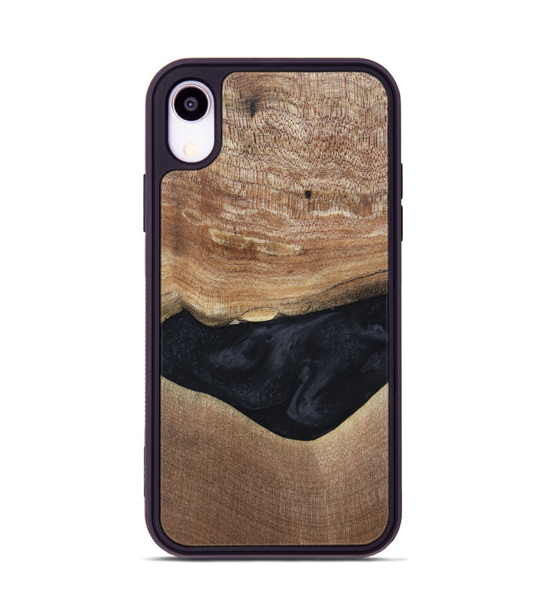 iPhone Xr Wood+Resin Phone Case - Lyric (Pure Black, 697055)