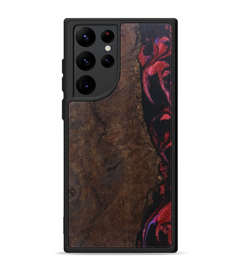 Galaxy S22 Ultra Wood+Resin Phone Case - Clint (Red, 697065)