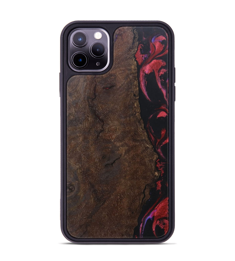 iPhone 11 Pro Max Wood+Resin Phone Case - Clint (Red, 697065)
