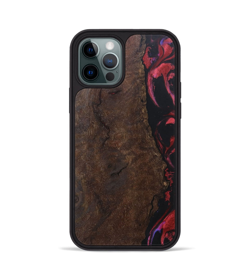 iPhone 12 Pro Wood+Resin Phone Case - Clint (Red, 697065)