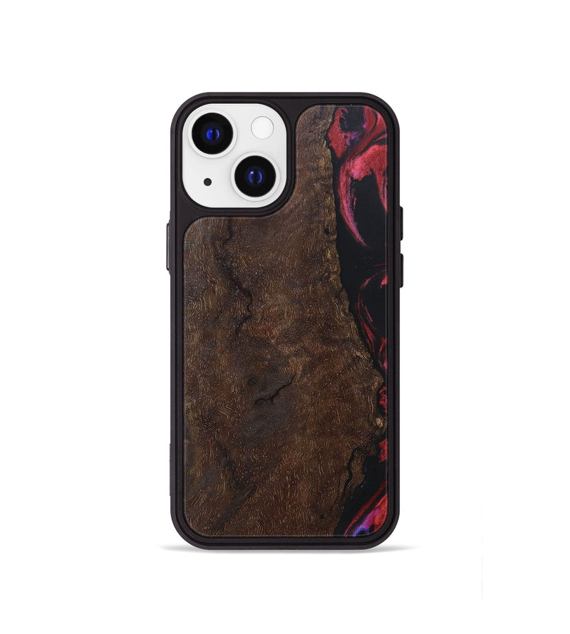 iPhone 13 mini Wood+Resin Phone Case - Clint (Red, 697065)