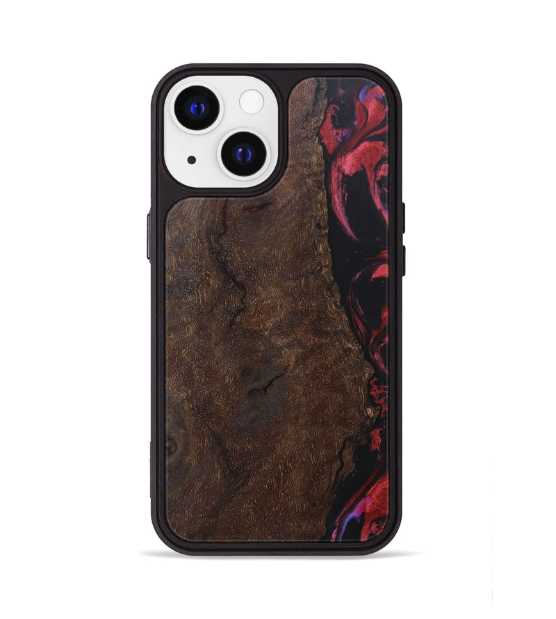 iPhone 13 Wood+Resin Phone Case - Clint (Red, 697065)