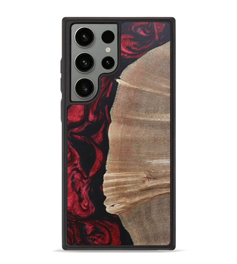 Galaxy S23 Ultra Wood+Resin Phone Case - Anthony (Red, 697068)