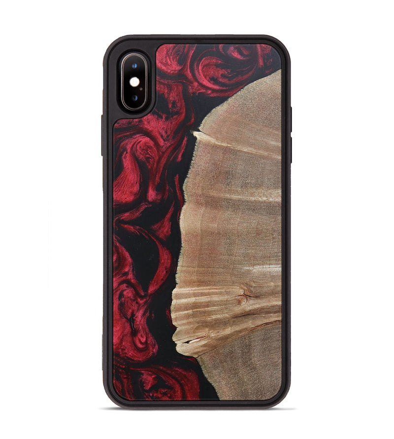 iPhone Xs Max Wood+Resin Phone Case - Anthony (Red, 697068)