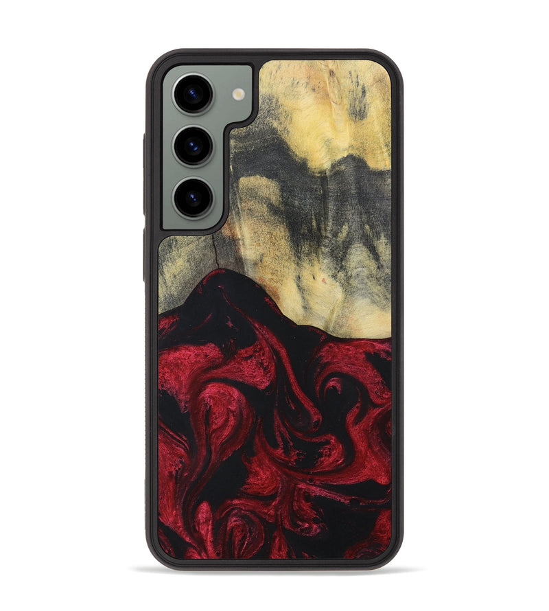 Galaxy S23 Plus Wood+Resin Phone Case - Jasper (Red, 697072)