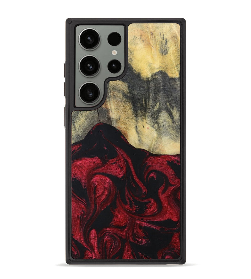 Galaxy S23 Ultra Wood+Resin Phone Case - Jasper (Red, 697072)